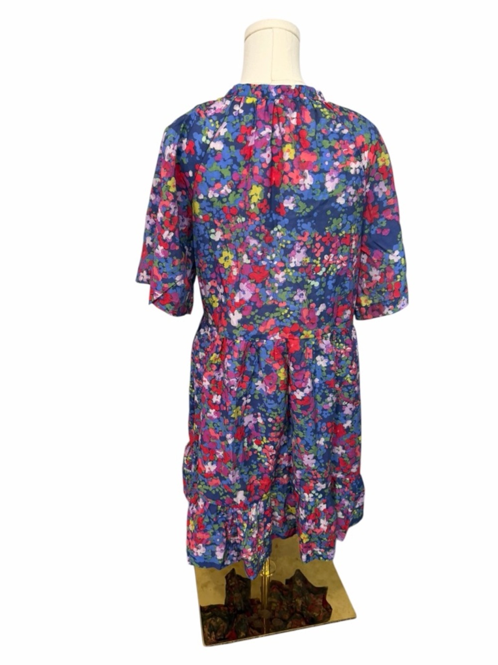 Summersalt Floral Print Tie Neck Tiered Knee Length Size S/M Beach Coastal - Picture 5 of 11